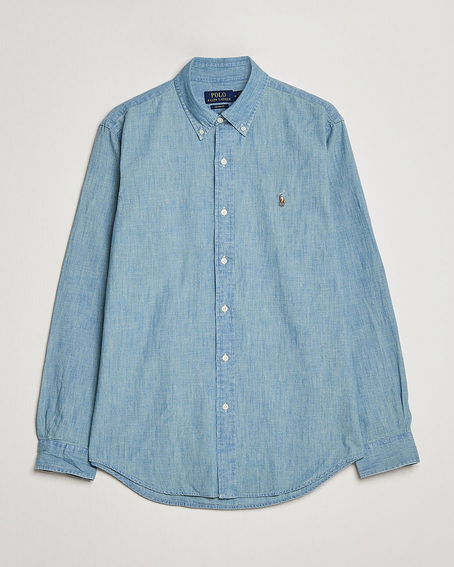Polo Ralph Lauren Custom Fit Shirt Chambray Washed – Blu