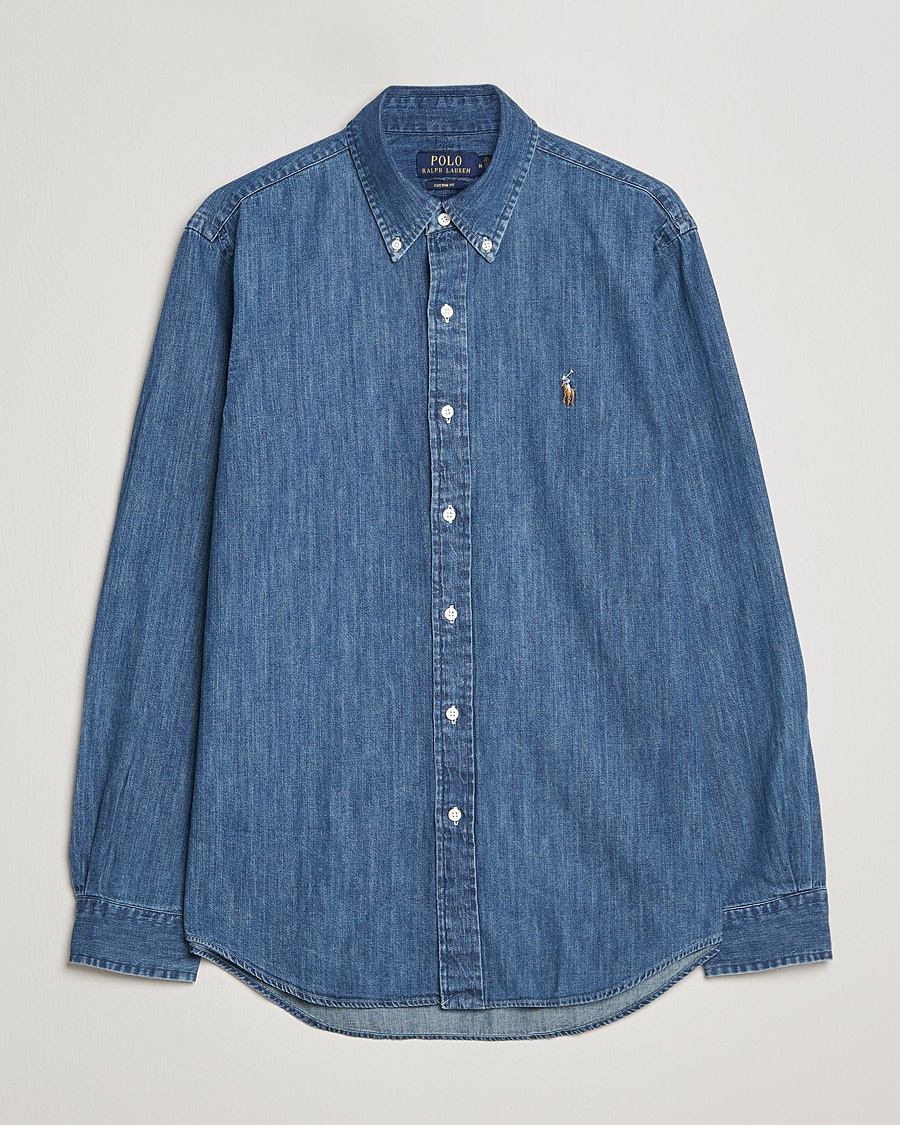 Polo Ralph Lauren Custom Fit Shirt Denim Dark Wash – Blu