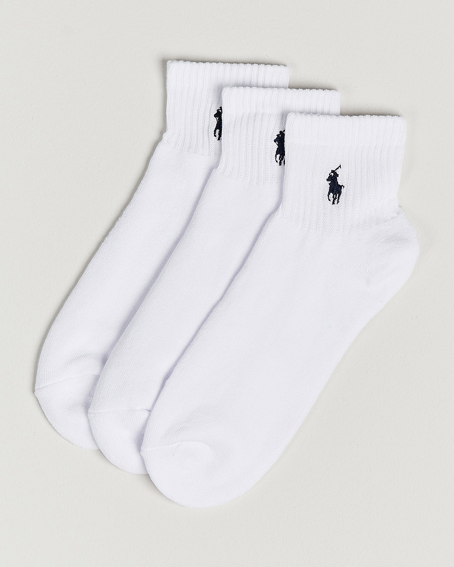 Polo Ralph Lauren 3-Pack Sport Quarter Socks White – Bianco