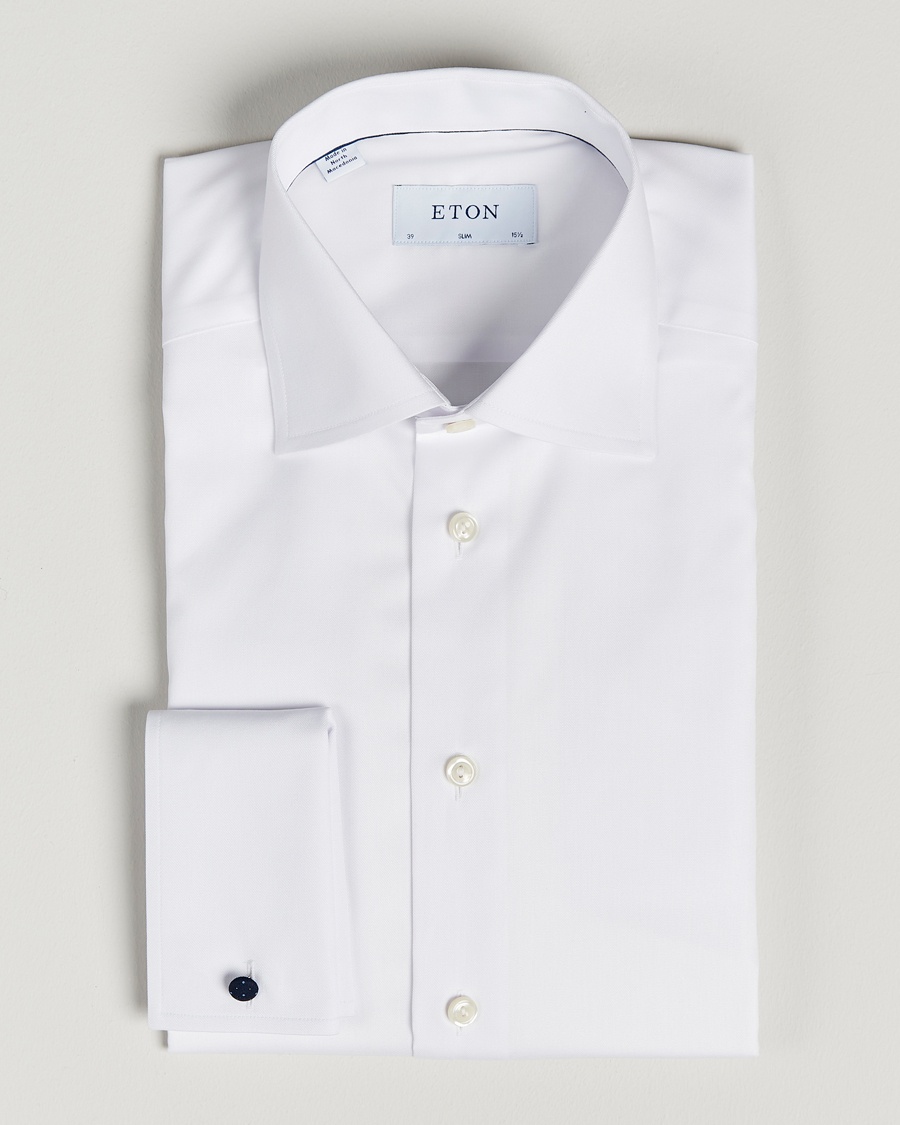 Eton Slim Fit Shirt Double Cuff White – Bianco