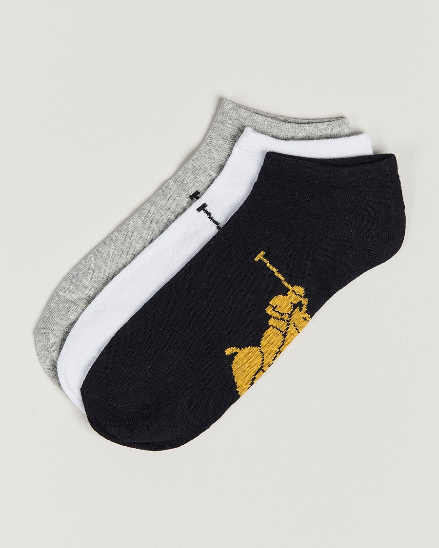Polo Ralph Lauren 3-Pack Sneaker Sock Grey/White/Black – Bianco