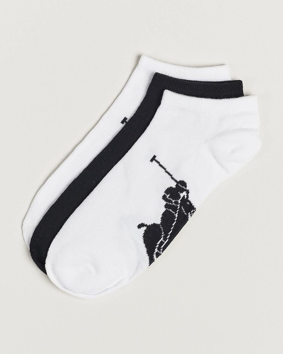 Polo Ralph Lauren 3-Pack Sneaker Sock White/Black – Bianco