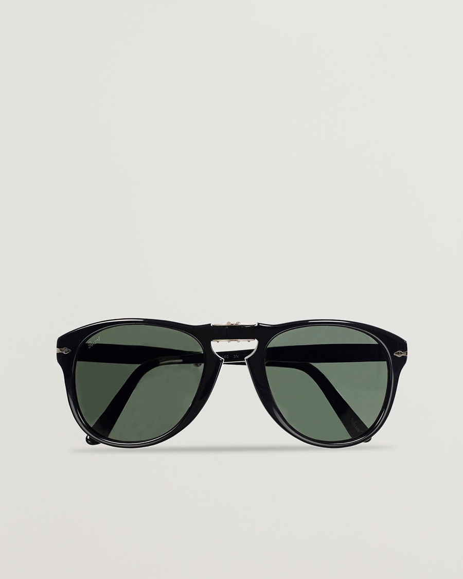 Persol 0PO0714 Folding Sunglasses Black/Crystal Green – Nero