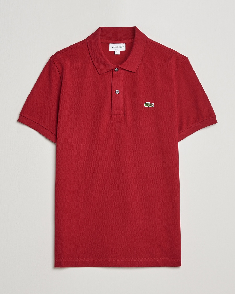 Lacoste Slim Fit Polo Piké Bordeaux – Rosso