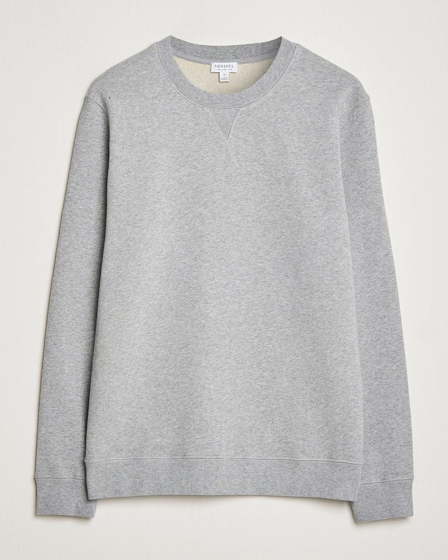 Sunspel Loopback Sweatshirt Grey Melange – Grigio