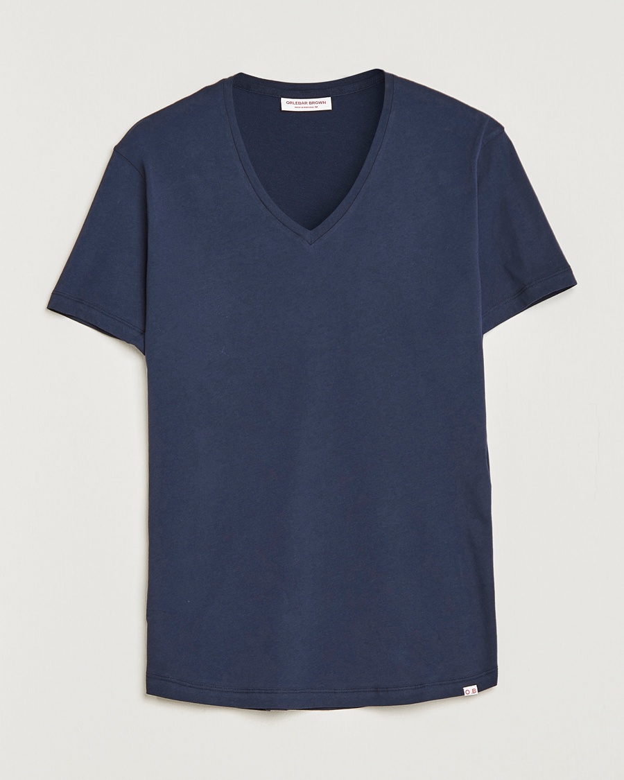 Orlebar Brown OB V-Neck Tee Navy – Blu