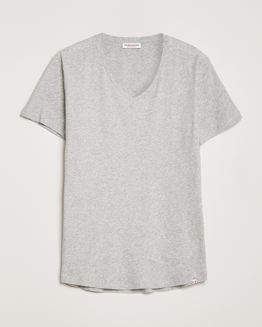 Orlebar Brown OB V-Neck Tee Grey Melange – Grigio