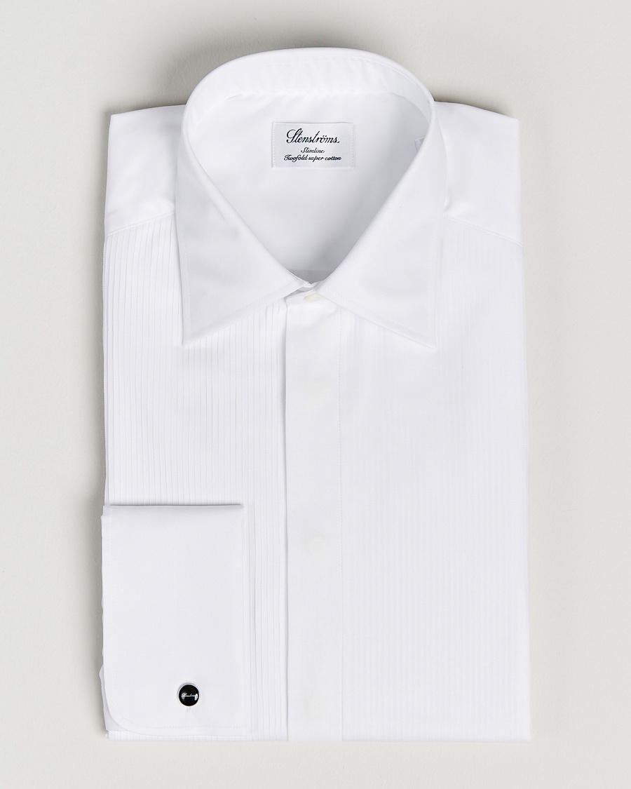 Stenströms Slimline Smoking Shirt White – Bianco