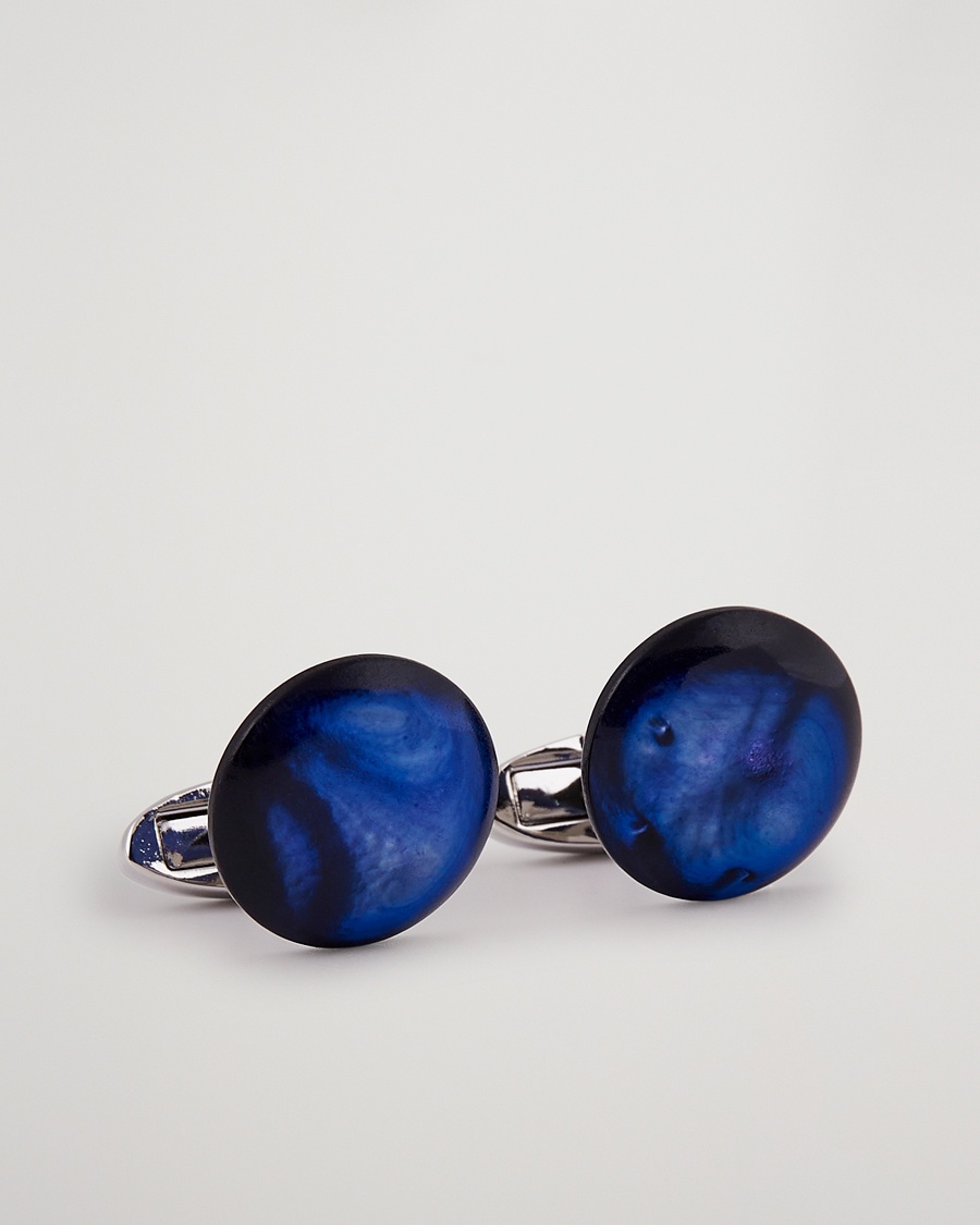 Stenströms Mother of Pearl Cufflink Dark Blue – Blu