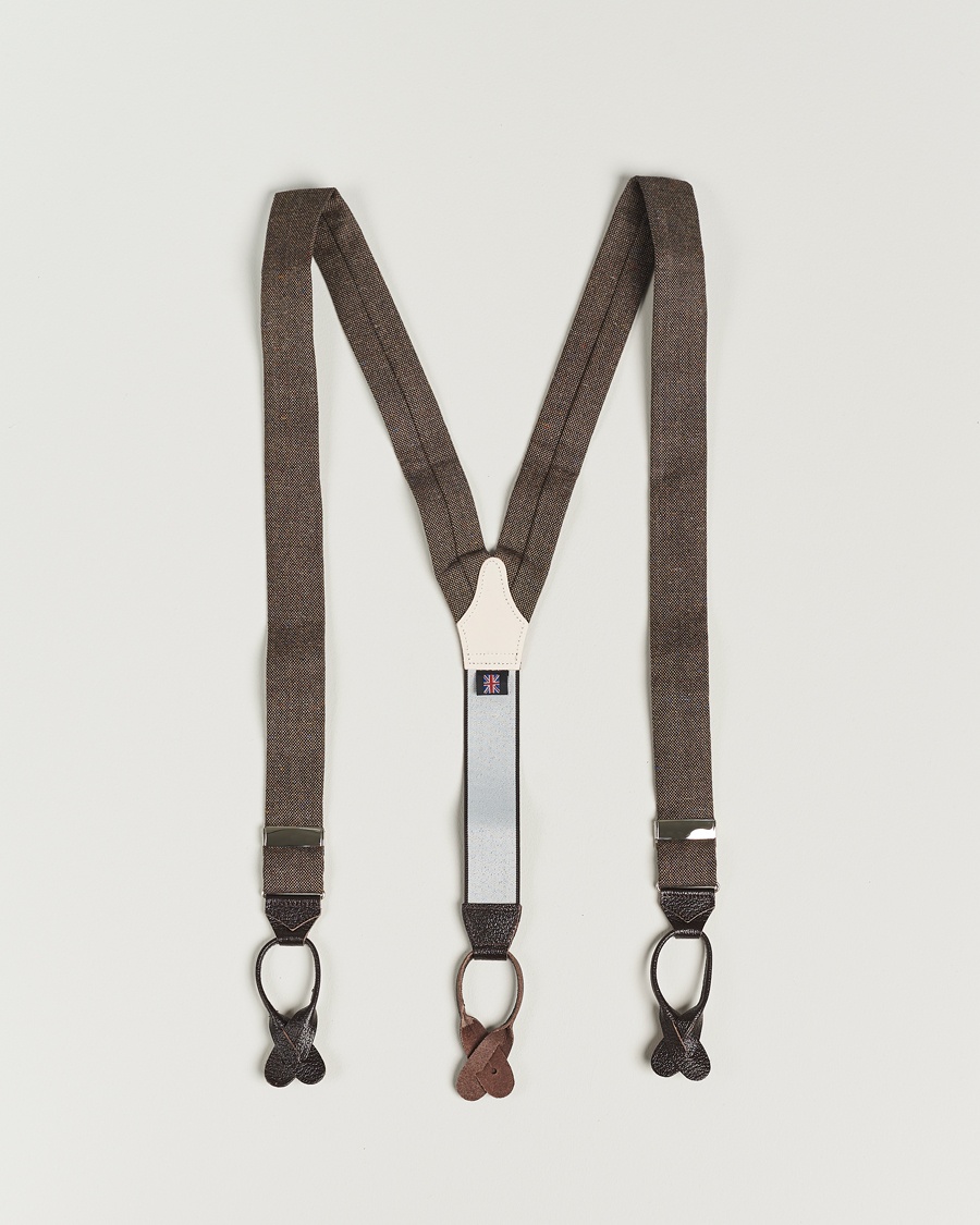 Albert Thurston Donegal Tweed Braces 40mm Dark Brown – Marrone