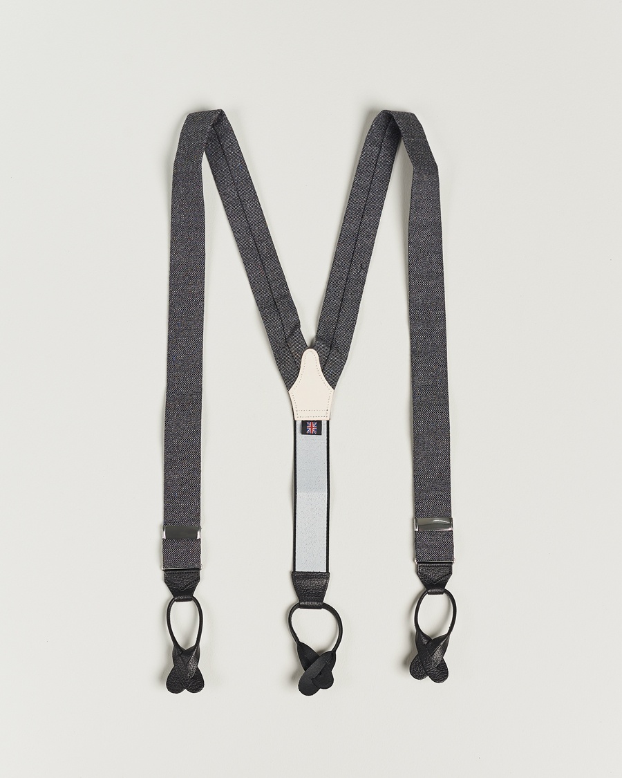 Albert Thurston Donegal Tweed Braces 40mm Dark Grey – Grigio