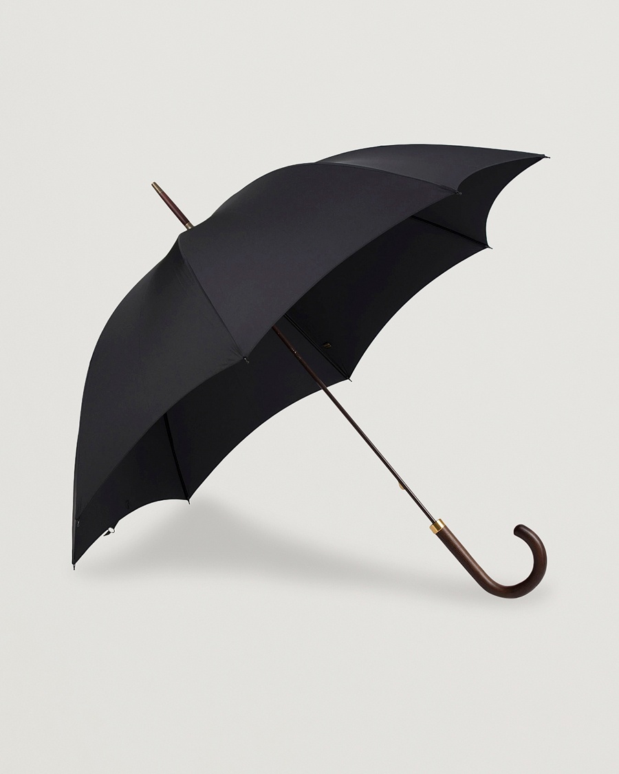 Fox Umbrellas Polished Hardwood Umbrella Black – Nero