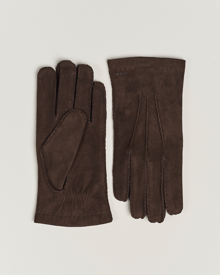 Hestra Arthur Wool Lined Suede Glove Espresso – Marrone