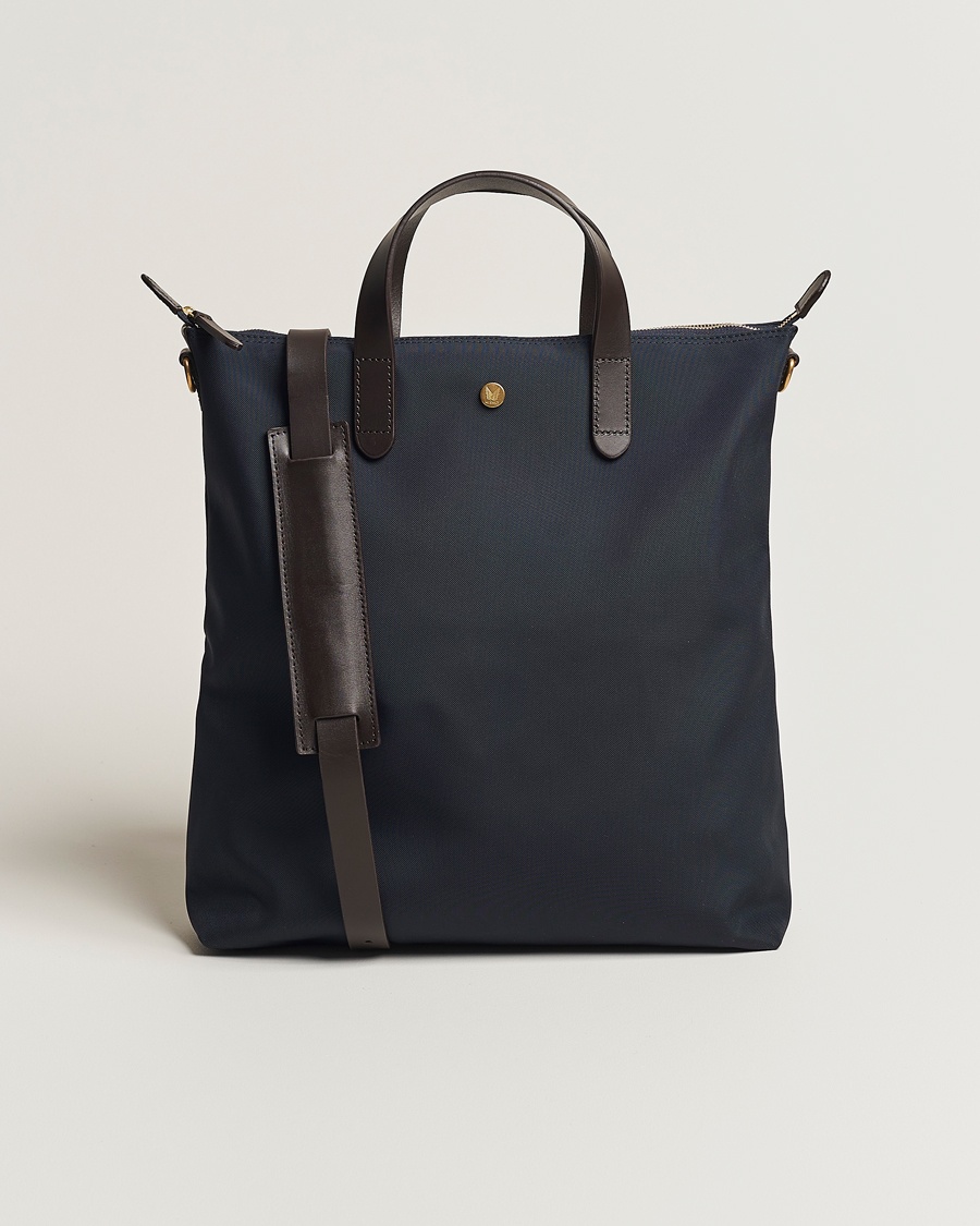 Mismo M/S Canvas Shopper Navy/Dark Brown – Blu