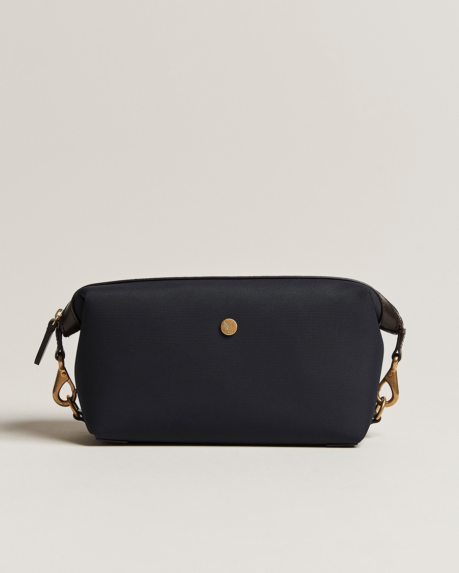 Mismo M/S Nylon Washbag Navy/Dark Brown – Blu