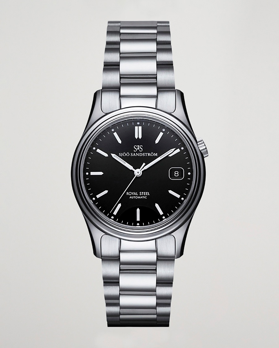 Sjöö Sandström Royal Steel Classic 36mm Black with Steel – Argento