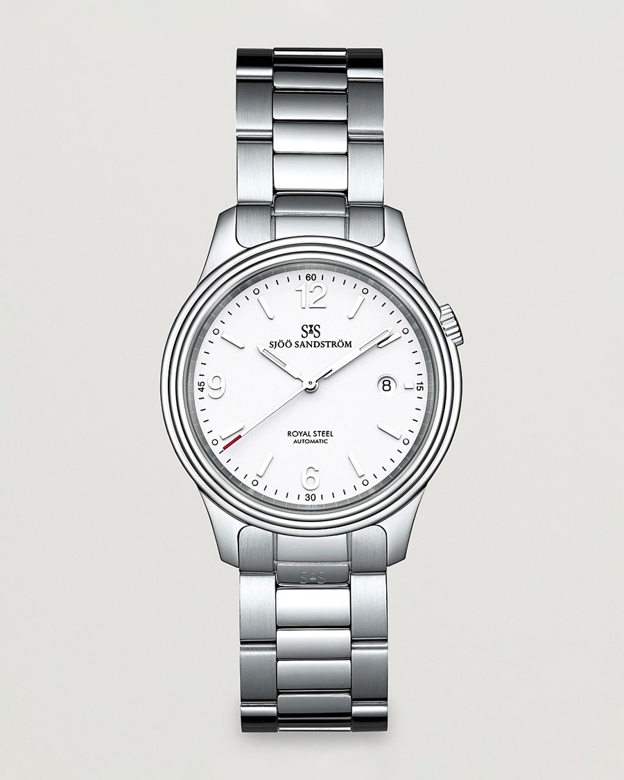 Sjöö Sandström Royal Steel Classic 41mm White and Steel – Argento