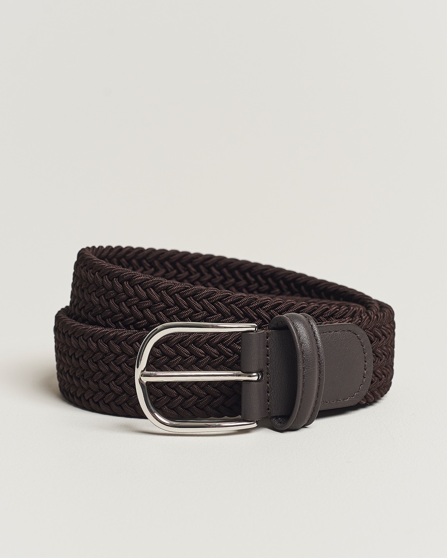 Anderson's Stretch Woven 3,5 cm Belt Brown – Marrone