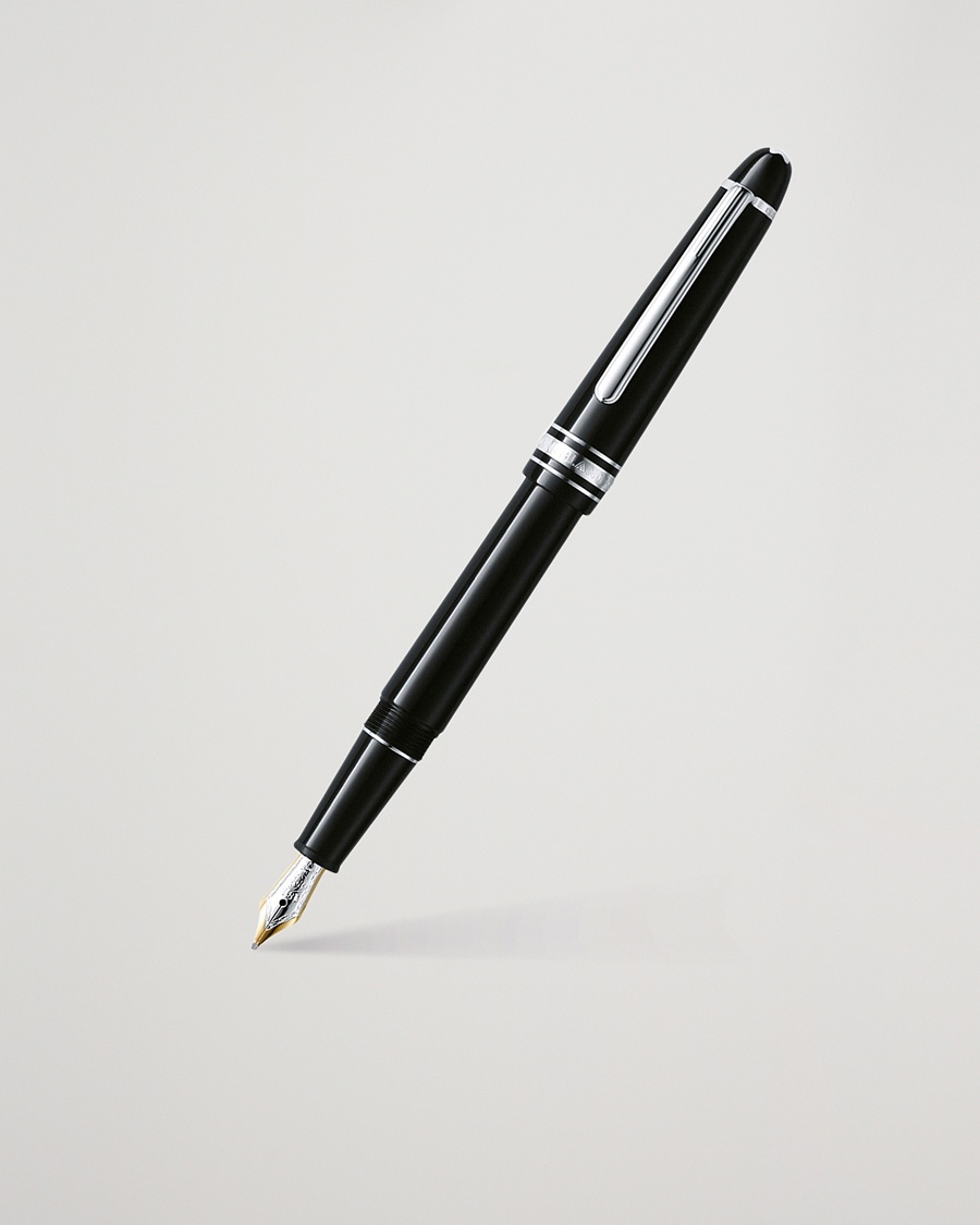 Montblanc 145 Classique Meisterstück F Fountain Pen Platinum Line – Nero