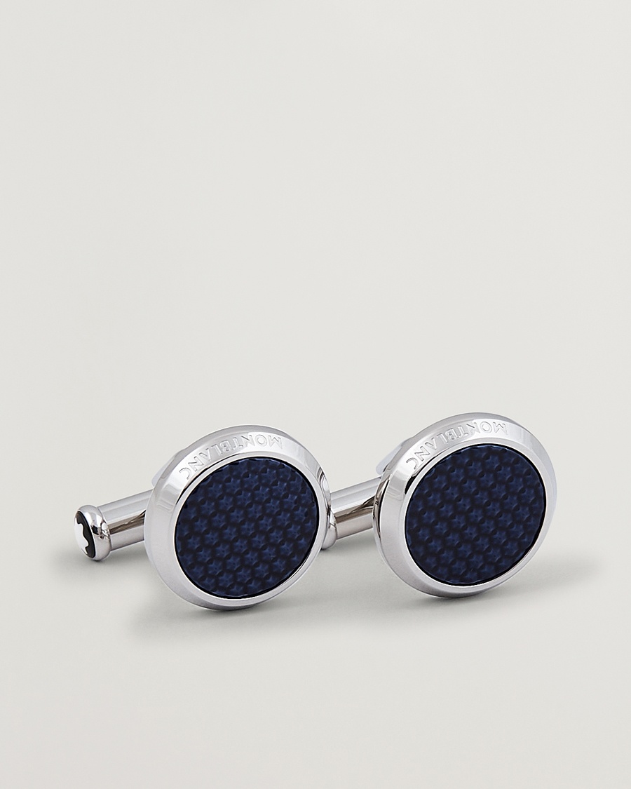 Montblanc Steel Meisterstück Cuff Links Blue – Argento