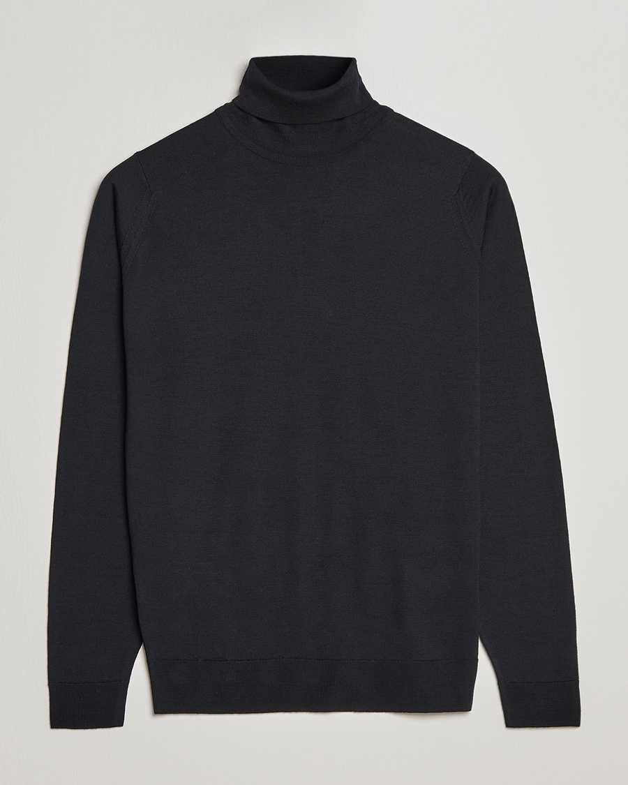 John Smedley Cherwell Extra Fine Merino Rollneck Black – Nero