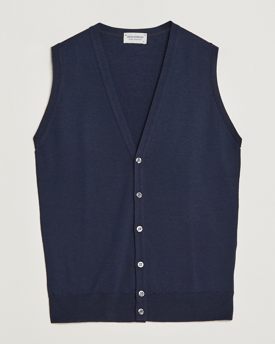 John Smedley Huntswood Slim Fit Waistcoat Midnight – Blu