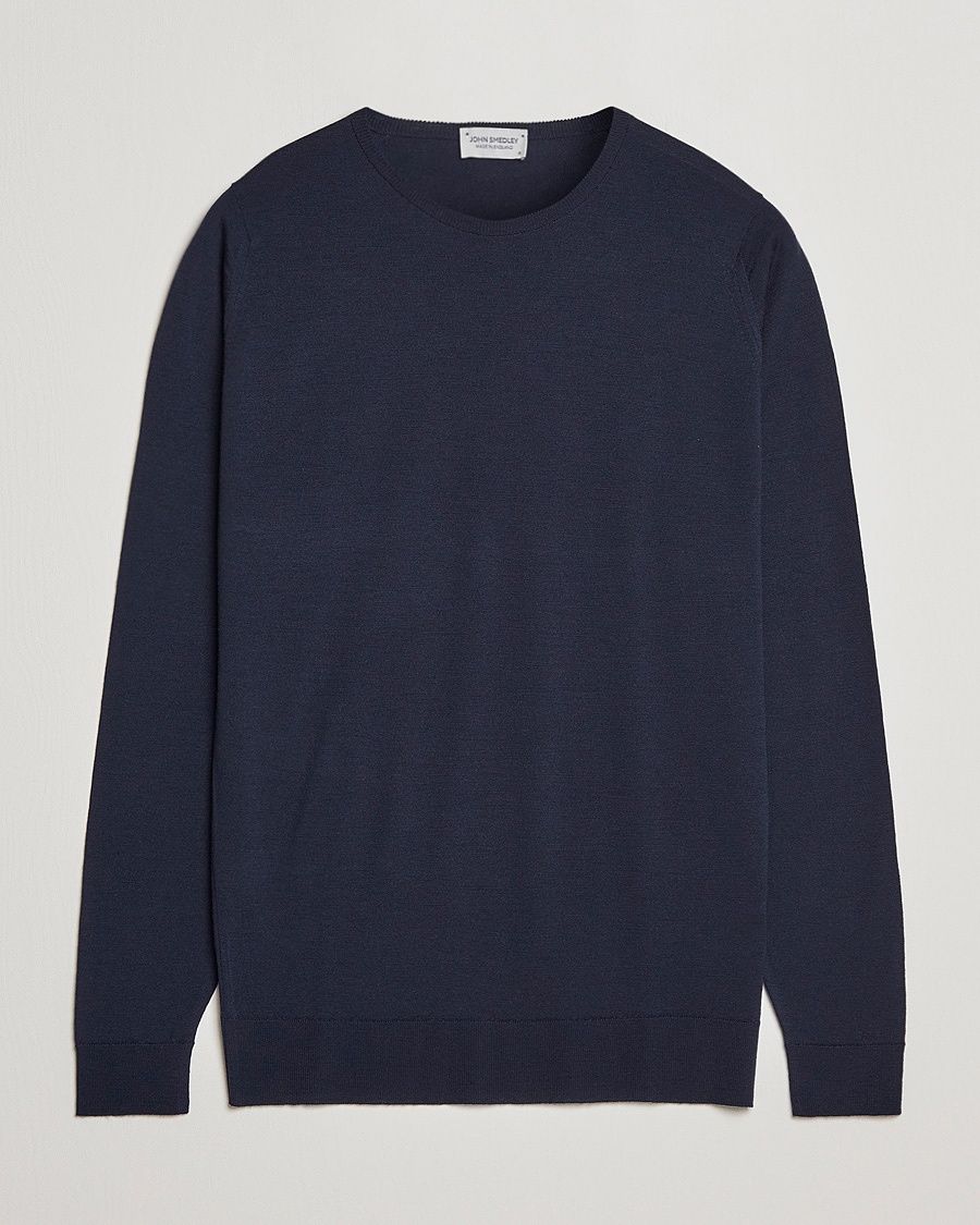 John Smedley Lundy Extra Fine Merino Crew Neck Midnight – Blu