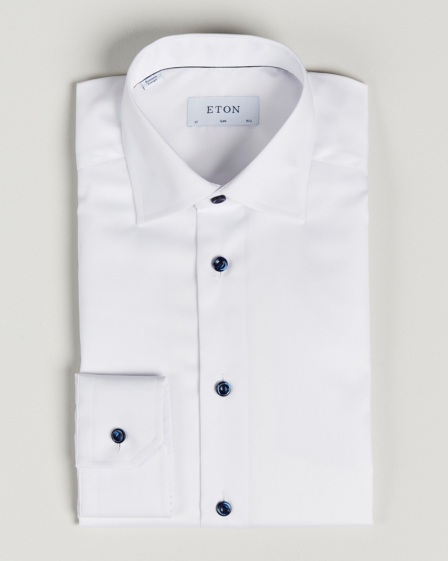 Eton Slim Fit Signature Twill Shirt White – Bianco