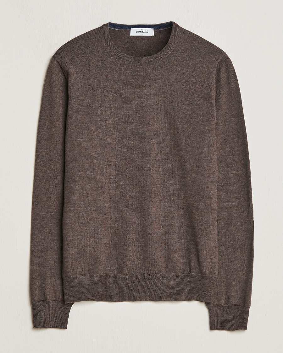 Gran Sasso Merino Fashion Fit Crew Neck Pullover Brown – Marrone