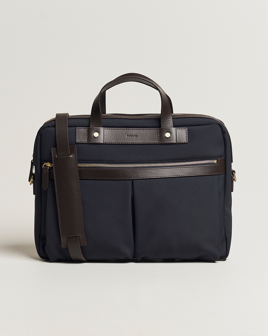 Mismo M/S Nylon Office Navy/Dark Brown – Blu