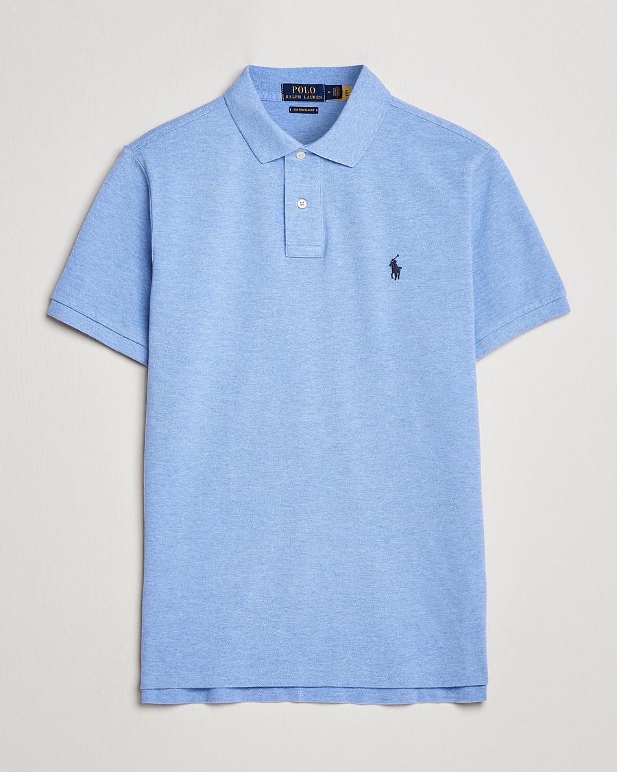 Custom Slim Fit Polo Isle Heather – Blu