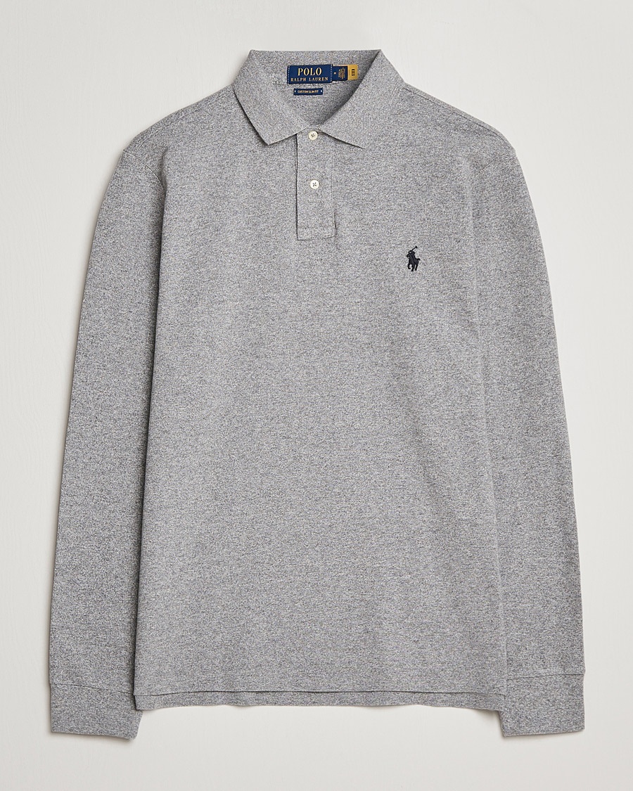 Polo Ralph Lauren Custom Slim Fit Long Sleeve Polo Canterbury Heather – Grigio