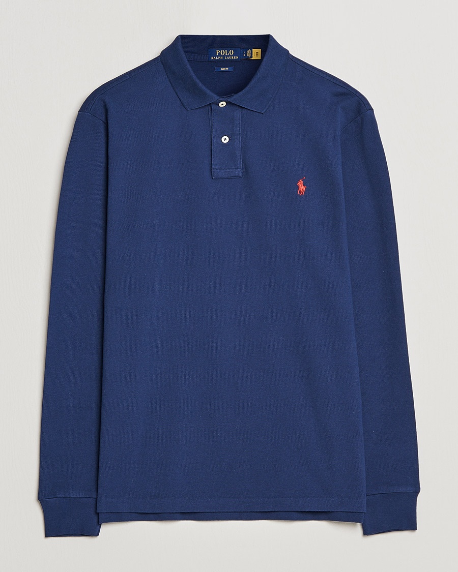 Polo Ralph Lauren Slim Fit Long Sleeve Polo Newport Navy – Blu