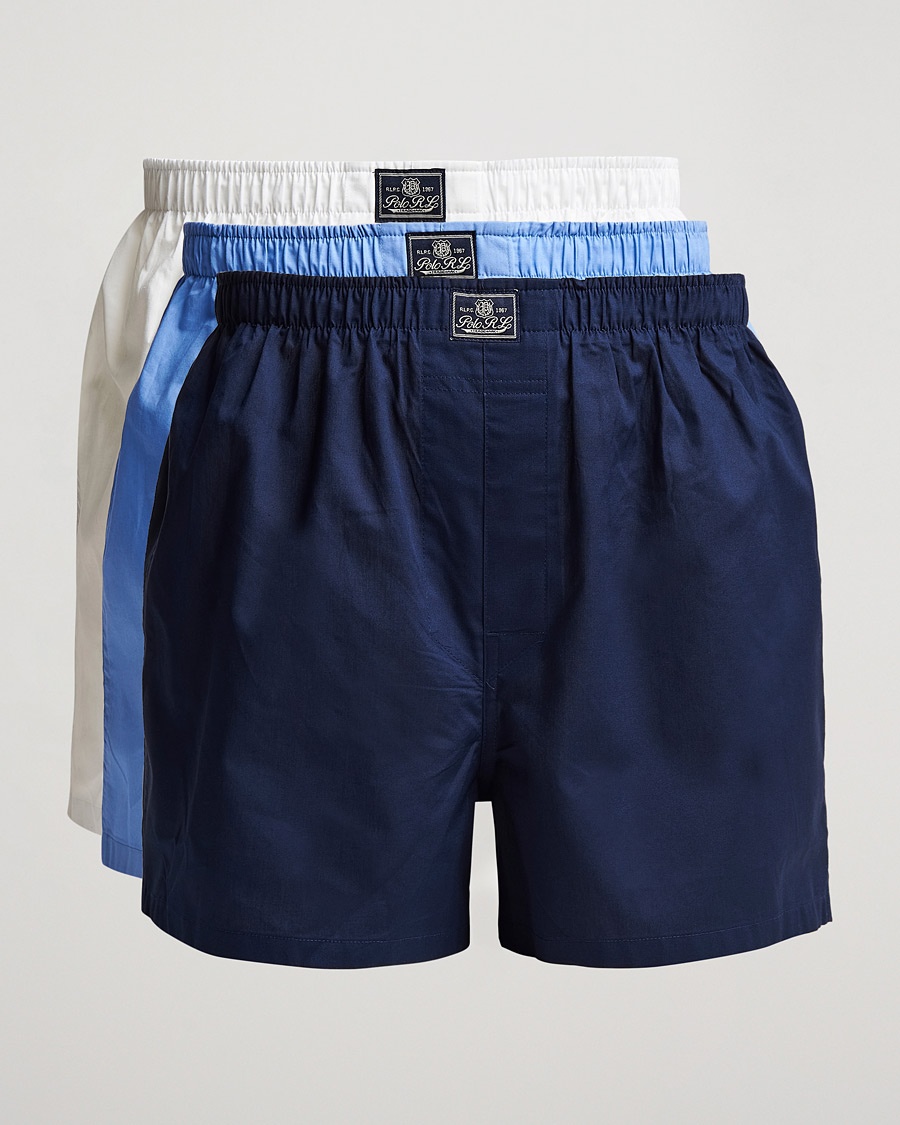 Polo Ralph Lauren 3-Pack Woven Boxer White/Blue/Navy – Bianco
