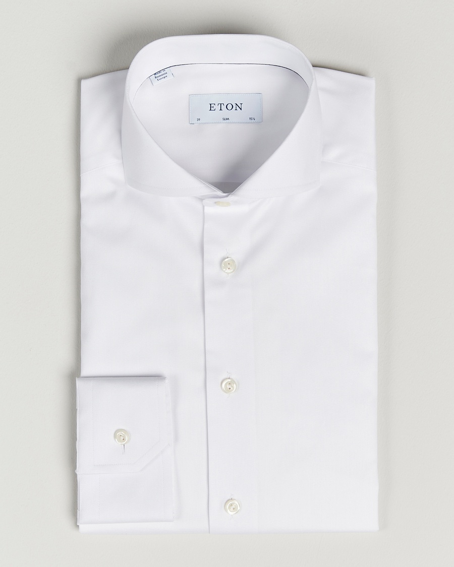 Eton Slim Fit Twill Cut Away Shirt White – Bianco