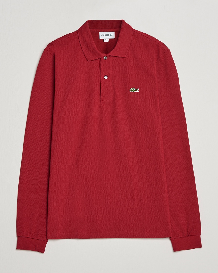 Lacoste Original Long Sleeve Polo Piké Bordeaux – Rosso