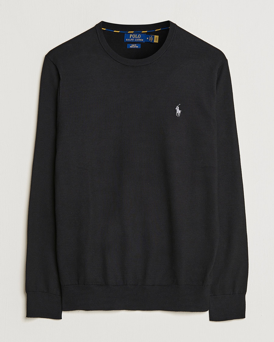 Polo Ralph Lauren Pima Cotton Crew Neck Pullover Polo Black – Nero
