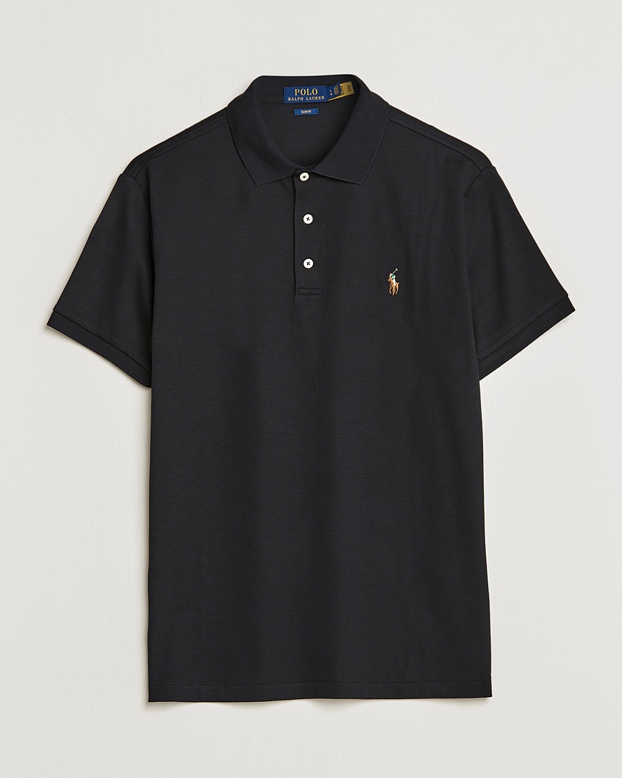 Polo Ralph Lauren Slim Fit Pima Cotton Polo Polo Black – Nero