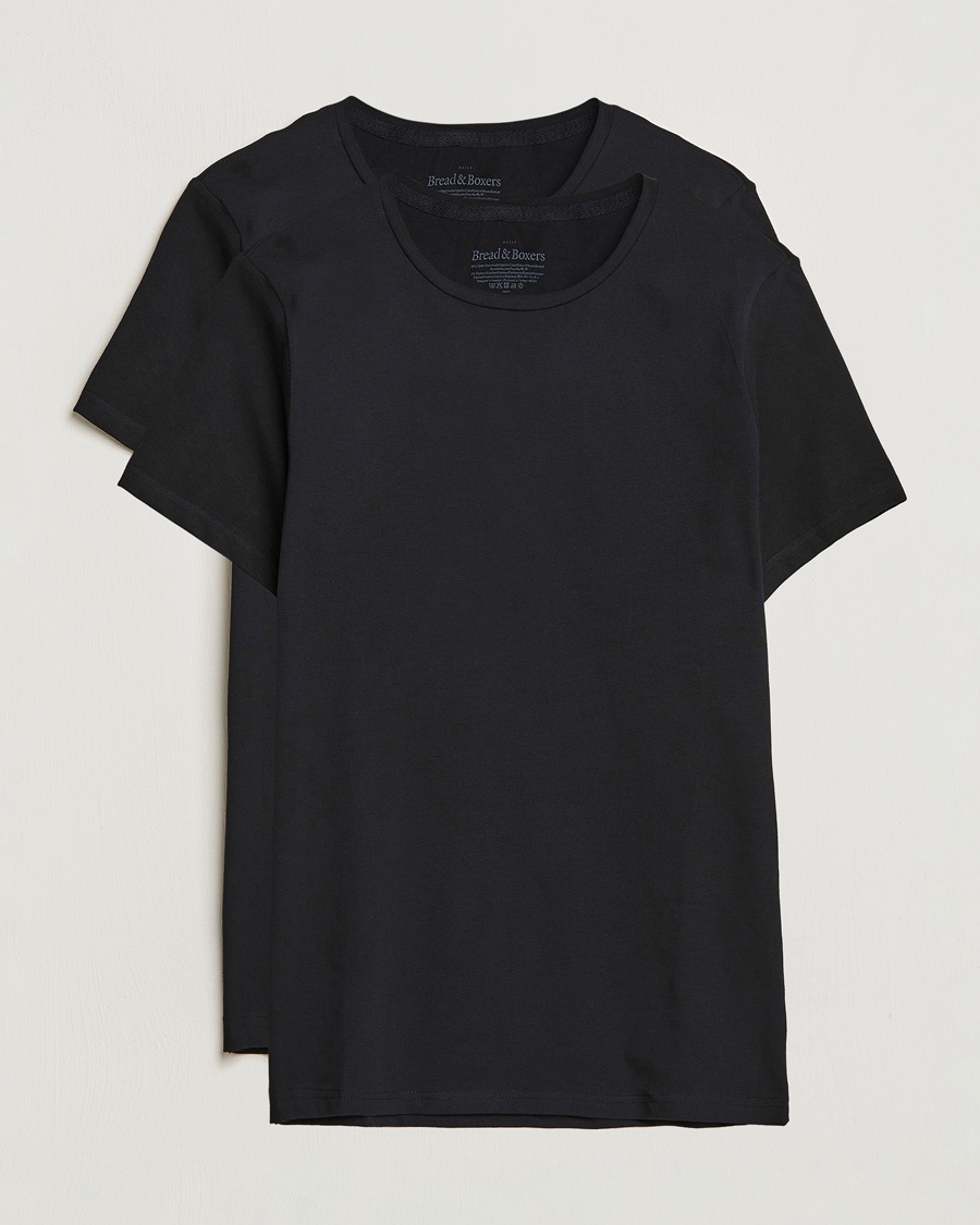 Bread & Boxers 2-Pack Crew Neck Tee Black – Nero