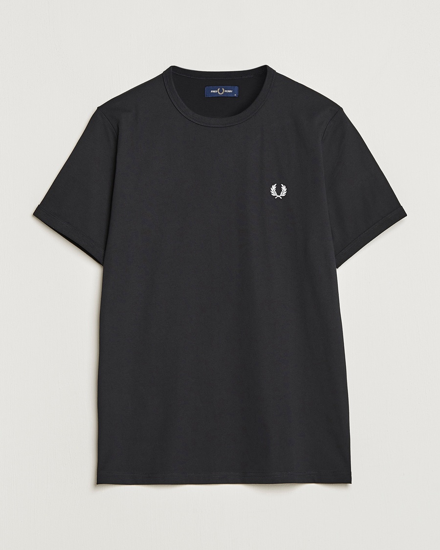 Fred Perry Ringer Crew Neck Tee Black – Nero
