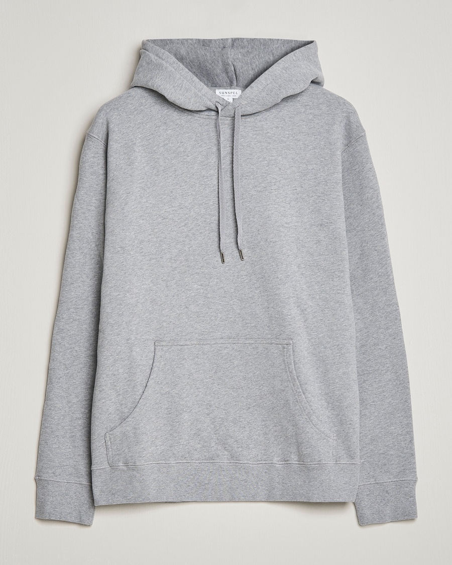 Sunspel Loopback Hoodie Grey Melange – Grigio