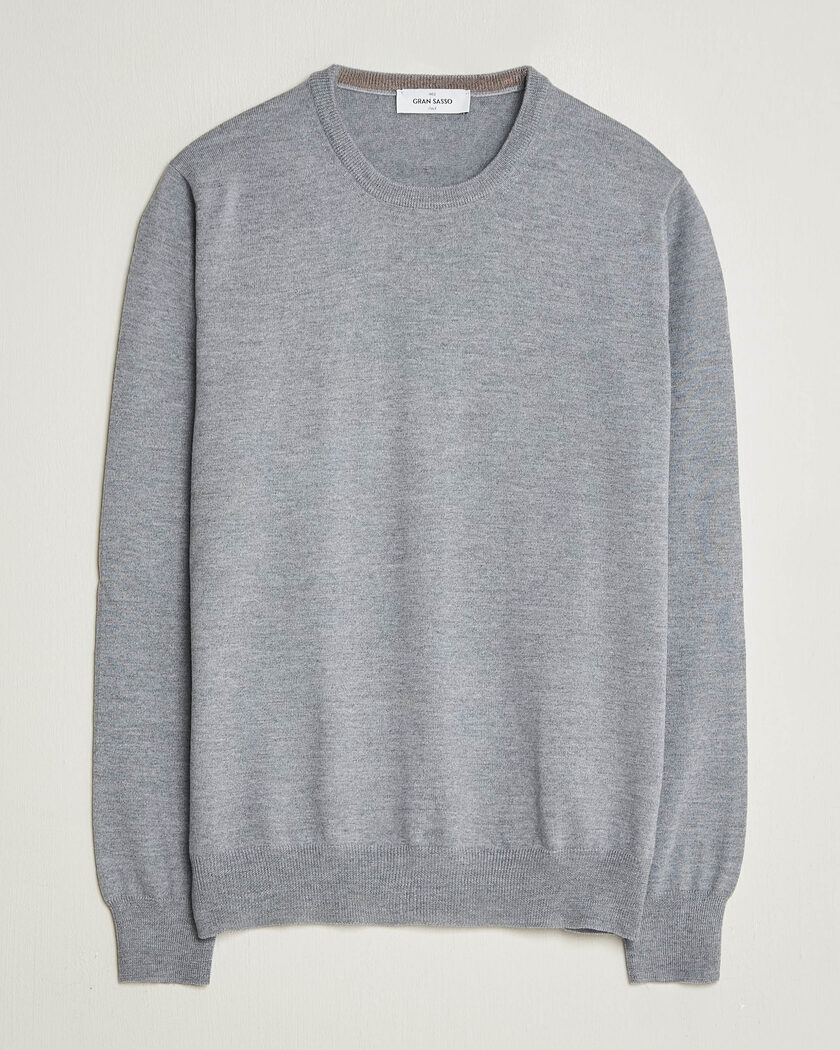 Gran Sasso Merino Fashion Fit Crew Neck Pullover Light Grey – Grigio