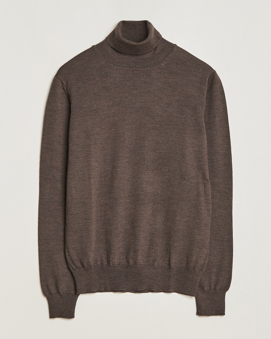 Gran Sasso Merino Fashion Fit Rollneck Brown – Marrone
