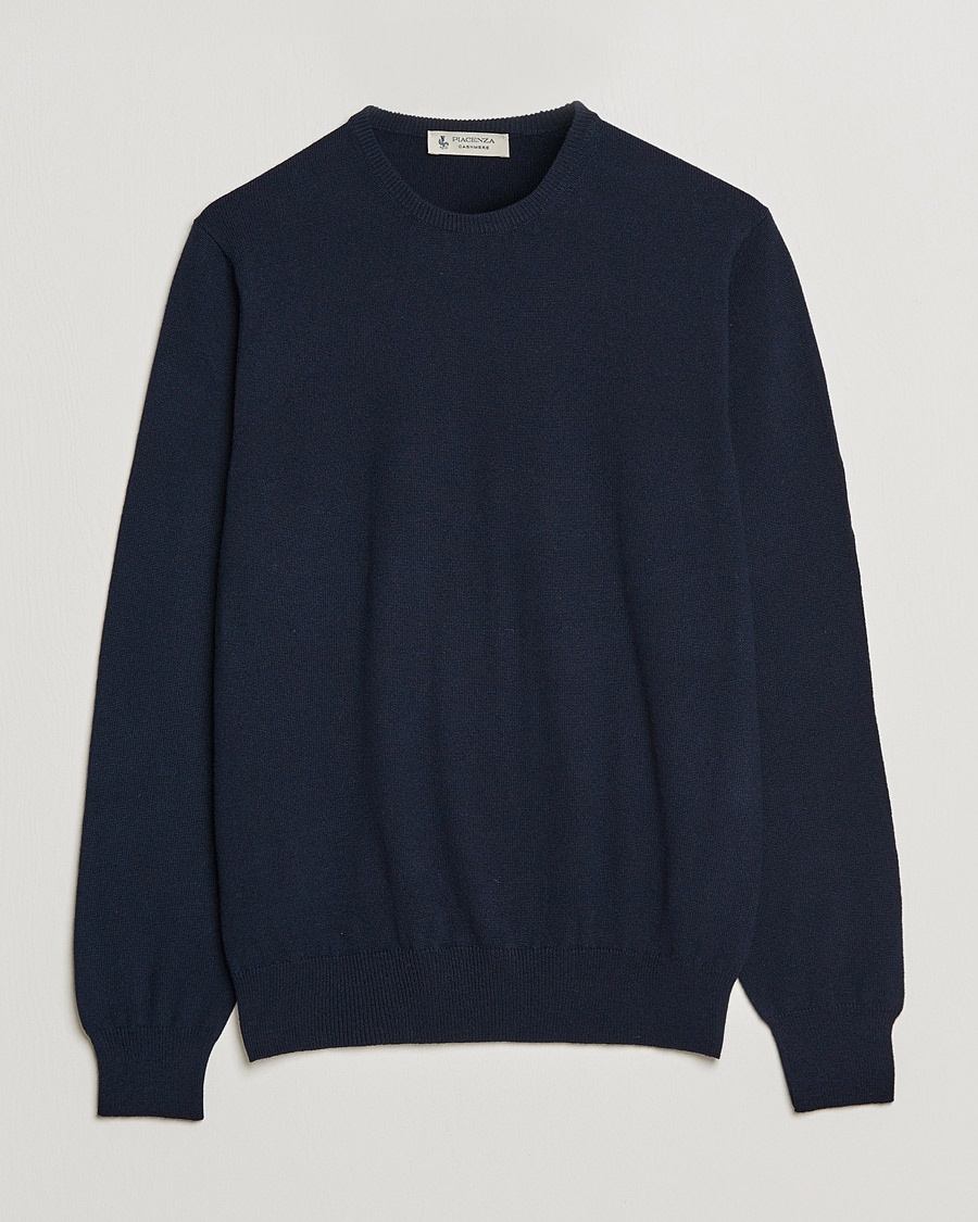 Piacenza Cashmere Cashmere Crew Neck Sweater Navy – Blu