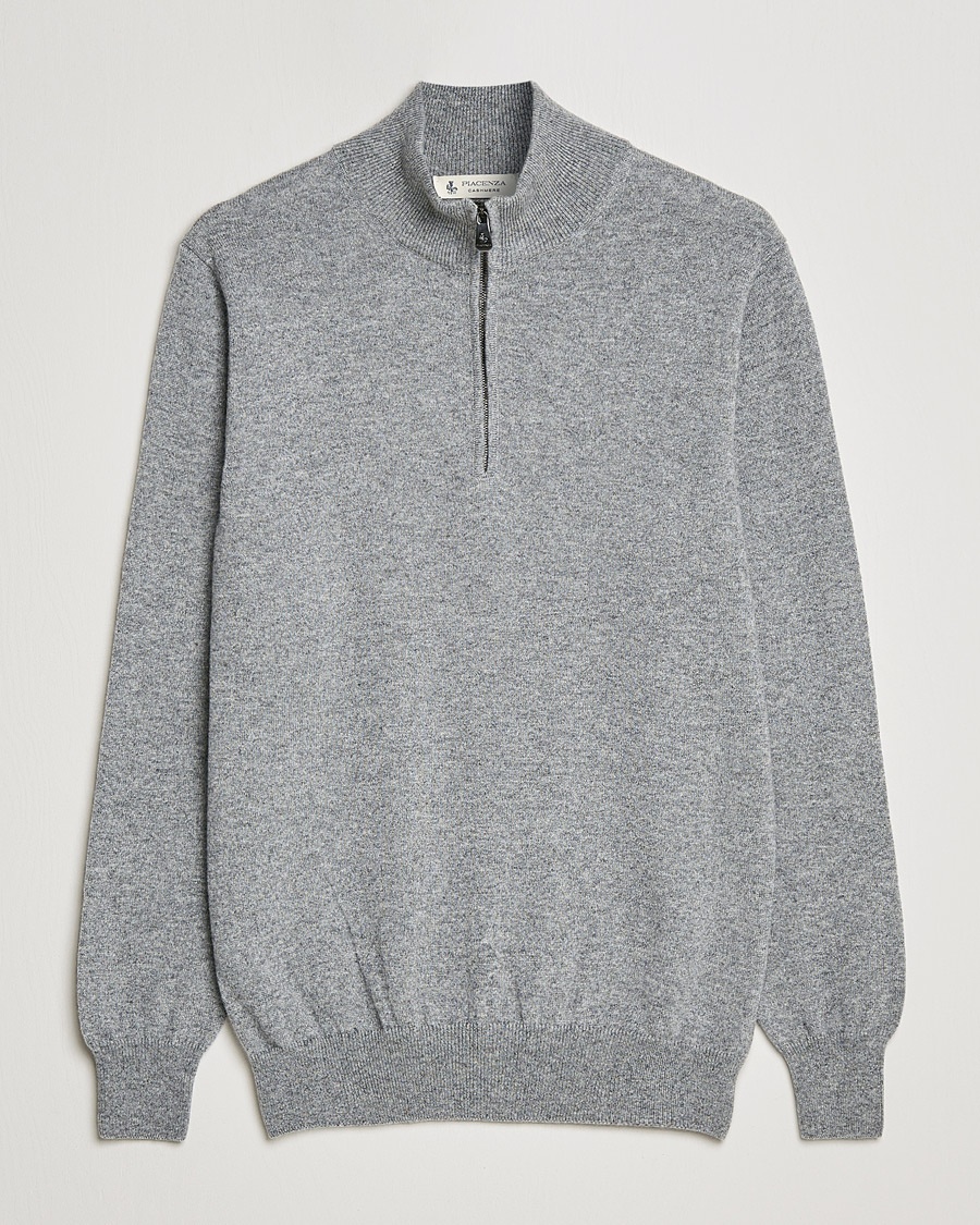 Piacenza Cashmere Cashmere Half Zip Sweater Light Grey – Grigio