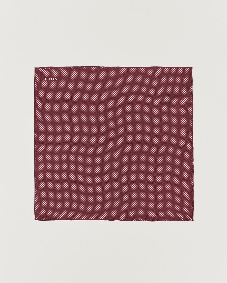 Eton Silk Polka Dot Pocket Square Wine – Rosso