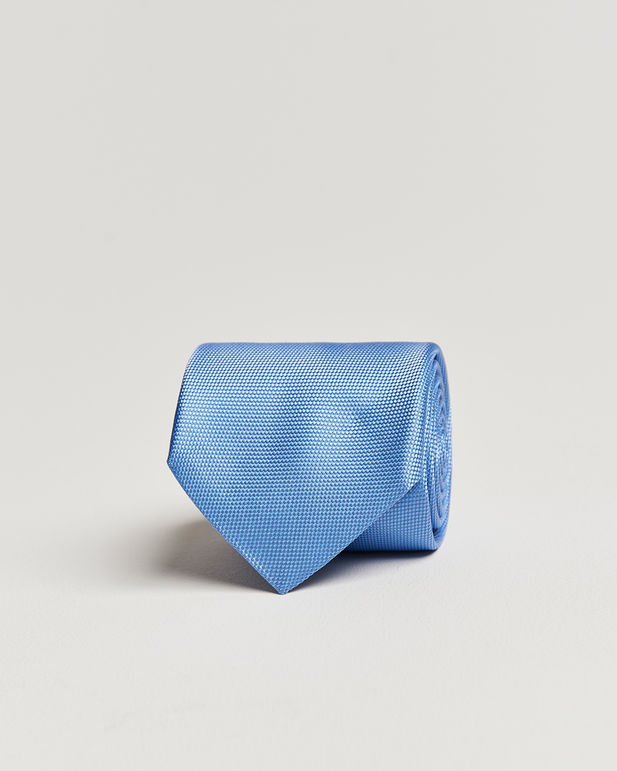 Eton Silk Basket Weave Tie Light Blue – Blu