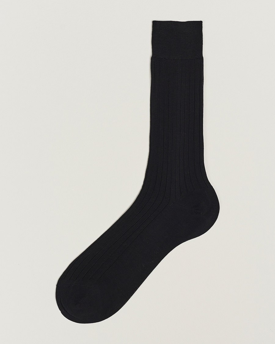 Bresciani Cotton Ribbed Short Socks Black – Nero