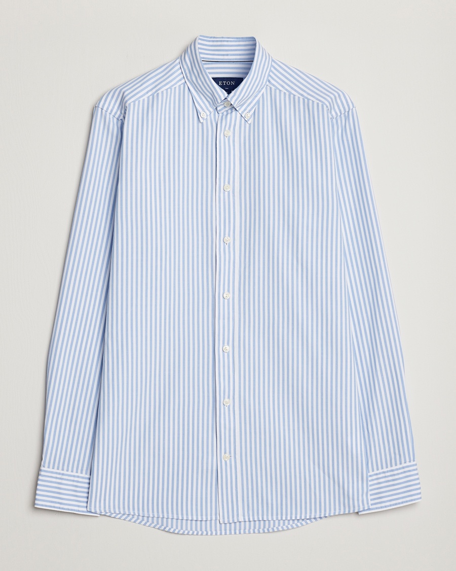 Eton Slim Fit Royal Oxford Stripe Button Down Light Blue – Blu