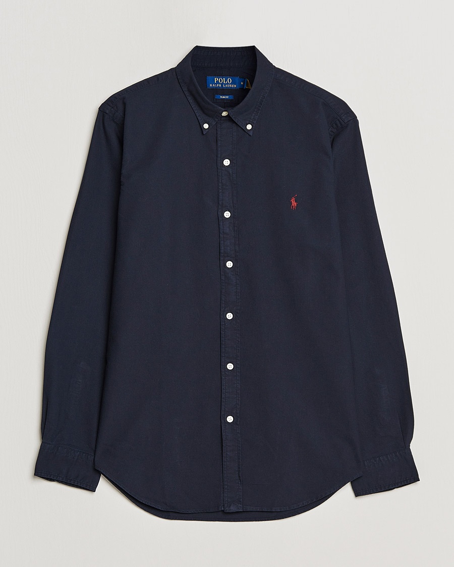 Polo Ralph Lauren Slim Fit Garment Dyed Oxford Shirt Navy – Blu